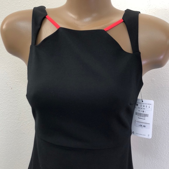 NWT Zara Trafaluc Black Sleeveless Midi Fitted M - Picture 5 of 8